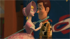 Bo Peep et Woody dans le film d'animation "Toy Story" de Pixar