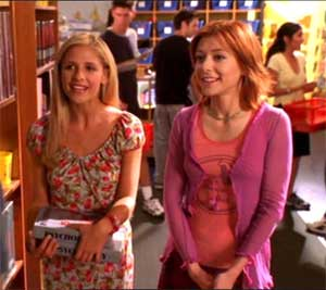 Série "Buffy contre les vampires" (avec Willow, l'héroïne lesbienne, passionnée de livres)