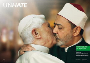Photomontage "Benetton" du Pape Benoit XVI collé aux lèvres de l'imam Mohamed Ahmed al-Tayeb