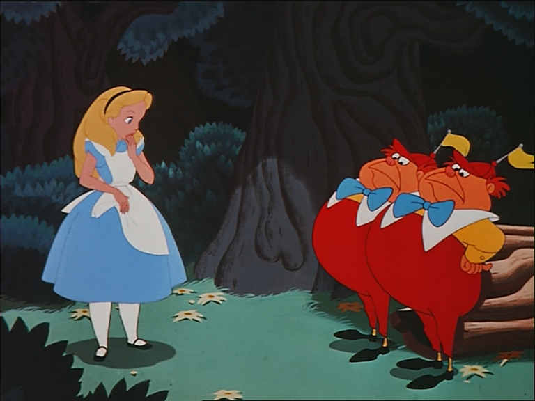 Tweedle Dee et Tweedle Dum dans le film "Alice au pays des merveilles" de Walt Disney